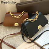 Weiyinxing British Fashion Simple Small Square Bag Women's Designer Handbag High-quality PU Leather Chain Mobile Phone Shoulder Bags