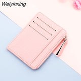 Weiyinxing Small Wallet Credit Multi-Card Holders Package Fashion PU Function Zipper Ultra-Thin Organizer Case Student Women Coin Purse