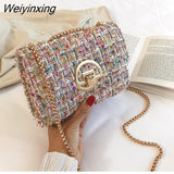 Weiyinxing color Flap Armpit bag 2023 Winter New High-quality Woolen Women's Designer Handbag Chain Shoulder Messenger Bag Purses