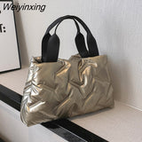 Weiyinxing Warm New Fashion Space Handbag Nylon Cotton Casual Tote Bags For Women Large Capacity Commuter Handbag Female Underarm bag