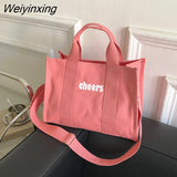 Weiyinxing and Fashionable Canvas Handbag, Small and Versatile Casual Tote Bag, 2023 New One Shoulder Cross Body Bag, Women's Bag