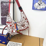 Weiyinxing Product Large Capacity Fashionable Girl Inclined Shoulder Bag Casual Messenger Single-shoulder Bag Schoolgirl Schoolbag Cool