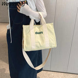 Weiyinxing and Fashionable Canvas Handbag, Small and Versatile Casual Tote Bag, 2023 New One Shoulder Cross Body Bag, Women's Bag