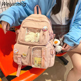 Weiyinxing Women Large Capacity Kawaii Backpack Waterproof Nylon Female Schoolbag Cute Girl Travel Book Bags College Lady Laptop Backpacks