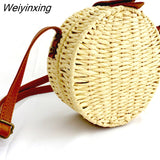 Weiyinxing Round Mulit Style Straw Bag Handbags Women Summer Rattan Bag Handmade Woven Beach Circle Bohemia Handbag New Fashion