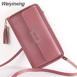 Weiyinxing Women's Wallet Crossbody Shoulder Mini Handbag PU Leather Card Holder Female Purse Zipper Brand Wallet For Girl  кошелкк женский