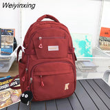 Weiyinxing Multifunction Waterproof Buckle Backpack Korean Style School Bag Student Shoulder Bag Teenage Girls Laptop Backpacks