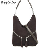 Weiyinxing Soft Leather Shoulder Crossbody Bags for Women Luxury Handbag Women Bag High Quality Suede Tote Bag Female Messenger Bag