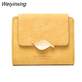 Weiyinxing PU Leather Retro Long Wallets for Women 2023 Simple Frosted Leaf Zipper Buckle Card Holder Large Capacity Women's Clutch