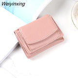 Weiyinxing Women Wallets Short Simple Tri-fold Purses Ladies Multi-card Bags Large-capacity Anti-theft Brush Purse Famale Mini Coin Bag