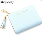 Weiyinxing Tassel Women Wallet Small Cute Wallet Women Short Leather Women Wallets Zipper Purses Portefeuille Female Purse Clutch