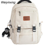 Weiyinxing Design Solid Color College Student Schoolbag Large Capacity Waterproof bag Women Lovely Backpack Teenage Girl Rucksack