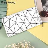 Weiyinxing Ladies Wallet Women's Wallet Made of Leather Female Diamond Short Wallet Wrist Strap Zipper Wallet Mobile Phone Bag