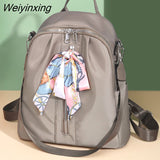 Weiyinxing Fabric Large Female Shoulder Bag Large Capacity Simple Style Casual Travel bag High capacity Women Ribbon Backpack