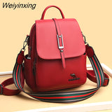 Weiyinxing Women's Backpack 2023 New Travel Large Backpack PU Leather Handbag Schoolbag For Girls Women's bag Female Shoulder Back mochila