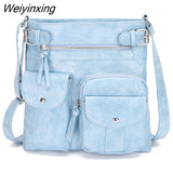 Weiyinxing FASHION Mini PU Leather Multi Pocket Vintage Crossbody Bags For Women 2023 Ladies Fashion Shoulder Bag