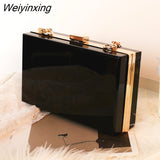 Weiyinxing Acrylic Transparent Women Clutch Bag Chain Luxury Brand Women Messenger Bag Evening Bag Handbag Chain Shoulder Bag