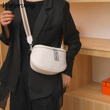 Weiyinxing Color PU Leather Fanny Pack For Women Stylish Waist Pack Ladies Classic Black Waist Bag Female Handbag 2023 Trended Brand