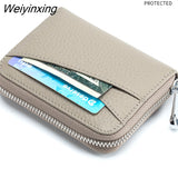 Weiyinxing Women Wallet Genuine Leather Card Holders Female Cowhide Wallets Fashion Small Portable Purses Cute Wallet Coin Bags Clutch