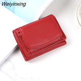 Weiyinxing Women Wallets Short Simple Tri-fold Purses Ladies Multi-card Bags Large-capacity Anti-theft Brush Purse Famale Mini Coin Bag