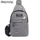 Weiyinxing Men Canvas Multifunction Shoulder Bag Crossbody Bag On Shoulder Travel Sling Bag Pack Messenger Pack Chest Bag For Male