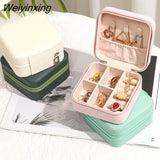 Weiyinxing Organizer Display Travel Jewelry Boxes Case Portable Locket Necklace Jewelry Box Leather Storage Earring Ring Holder