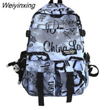 Weiyinxing Retro Nylon Backpack Fashion Waterproof Men Laptop Bag Student College School Bag For Teenage Girl Travel Backpack Book Bags