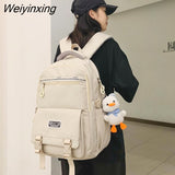 Weiyinxing Women Large Capacity Waterproof Nylon Backpack Female Cool Multiple Pockets Travel Mochila Teenagers Girl College School Bag