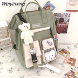 Weiyinxing Capacity Kawaii Women Multi-Pocket Nylon Backpack Ins Junior High School Student School Bag Girls Backpack Laptop Book