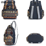 Weiyinxing Quality Women Canvas Vintage Backpack Ethnic Backpacks Bohemian Backpack Schoolbag