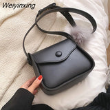 Weiyinxing PU Leather Flap Crossbody Bags for Women 2023 Winter Handbag Solid Color Shoulder Bag Ladies Handbags and Purses