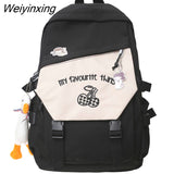 Weiyinxing Teenage Girl College Student Backpack Fashion Women Laptop Backpack Large Capacity Female Schoolbag Waterproof Travel Bag