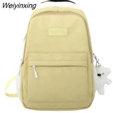 Weiyinxing Women Green Laptop Waterproof School Bag Female Fashion Lady High Capacity College Backpack Cute Girl Travel Book Bag New