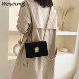 Weiyinxing Gold Velvet Crossbody Bags For Women 2023 Designer Small Shoulder Handbags Chain Messenger Bag Lady Mini Purses Hand Bag