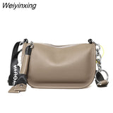 Weiyinxing Genuine Leather Large Capacity Women Shoulder Crossbody Bag 2023 High Quality Soft Cow Leather Female Handbag Messenger Sac