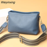 Weiyinxing Fashion Solid Color Cow Women Shoulder Crossbody Bag Luxury Ladies Phone Bag And Purses Genuine Leather Handbag Women's Bag