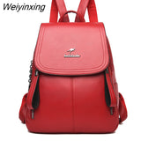 Weiyinxing Women Backpack Large Capacity School Bags for Teenagers Girls Leather School Backpack Lady Shoulder Bag Sac A Dos