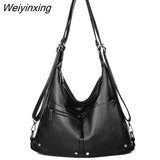 Weiyinxing Quality Soft Leather Handbag for Women Vintage Shoulder Tote Shopper Bag Luxury Ladies Large Capacity Purse Bags Sac A Main