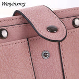Weiyinxing Women Wallet Simple Retro Rivets Short Wallet Coin Purse Card Holders Handbag for Girls Purse Small Wallet Ladies Bolsa Feminina