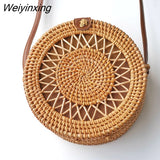 Weiyinxing Round Mulit Style Straw Bag Handbags Women Summer Rattan Bag Handmade Woven Beach Circle Bohemia Handbag New Fashion