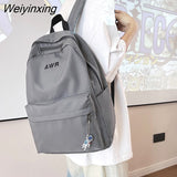 Weiyinxing Male Travel Female Solid Color New Backpack Lady Men Laptop Women Backpack Student Bag Boy Girl Harajuku School Bag Fashion