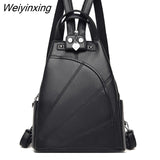 Weiyinxing New Women Waterproof Anti-theft Leather Backpacks Bags For Girls Female Shoulder Bag Multifunction Travel Backpack Mochilas