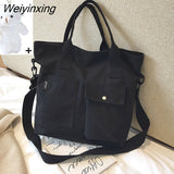 Weiyinxing Women's Tote Shoulder Bag Solid Color Canvas Crossbody Bags for Women Handbags Shopping Bag Ladies Messenger Bag Bolso