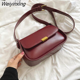 Weiyinxing Color Small PU Leather Shoulder Crossbody Sling Bags for Women 2023 Fashion Trendy Simple Luxury Brand Designer Handbags