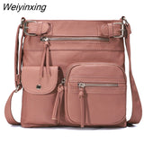 Weiyinxing FASHOIN Soft PU Leather Multi Pocket Crossbody Bags for Women 2023 Mini Flap Shoulder Bags Ladies Envelope Bag