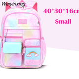 Weiyinxing New School Backpack 1 Grade 3 Years Cute Colorful School Bag for Girls Waterproof Children Kindergarten Small Backpack