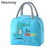 Weiyinxing Lunch Bag Thermal Insulated Bag Canvas Tote Pouch Kids School Bento Kawaii Dinner Container Picnic Food Storage