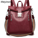 Weiyinxing code lock Fashion Women Backpack High Quality Youth Leather Backpacks for Teenage Girls Female School Shoulder Bag