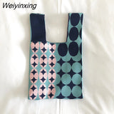 Weiyinxing Design Knitted Handbags Wrist Bags For Women Knitted Women's Handbag Ladies Carry Tote bag pouch sac a main femme