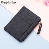 Weiyinxing Small Wallet Credit Multi-Card Holders Package Fashion PU Function Zipper Ultra-Thin Organizer Case Student Women Coin Purse